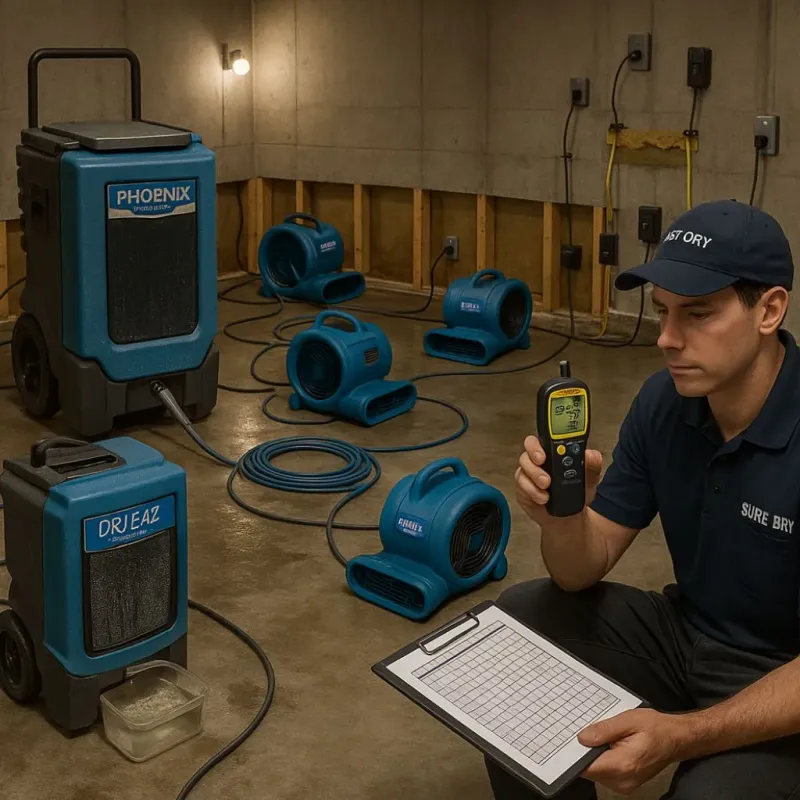 Structural Drying and Dehumidification process in Garfield, TX